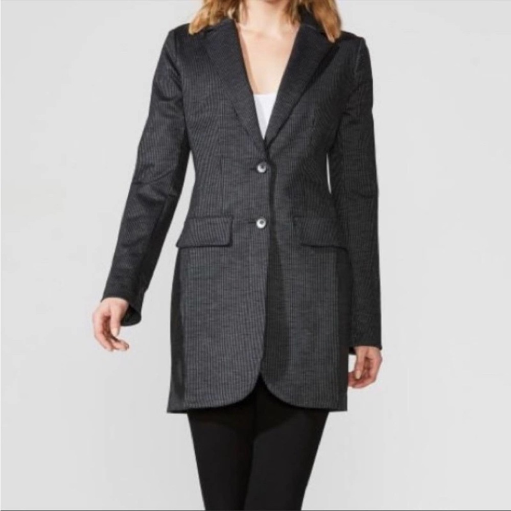 Bailey 44 Black Pinstripe Long Blazer